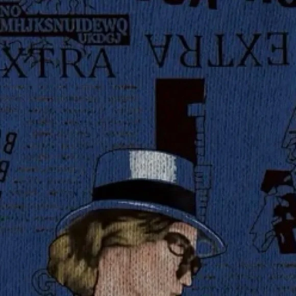 Blue Graphic Print Women's Sweater - Picture 4 of 4